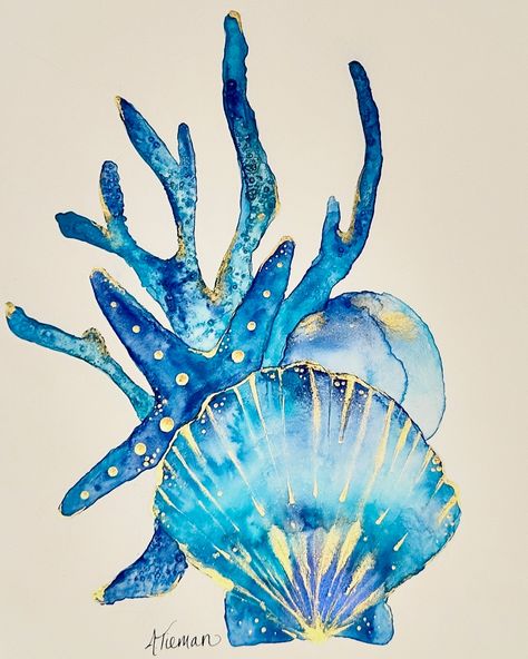 Another fun seashell and coral illustration using acrylic inks and watercolor on mineral paper! 🪸 I think yesterday’s painting that I shared and this one would look amazing side by side! I’d love to hear your thoughts! 🩵💙🩵 #SeashellArt #OceanArt #BeachDecor #NauticalArt #CoastalArt #ShellArt #SeasideDecor #BeachVibes #SeaLifeArt #OceanInspired #MarineArt #BeachHouseDecor #ShellCollector #UnderwaterArt #OceanVibes #SeaShells #CoastalLiving #ArtInspiredByNature #TropicalArt #SeaCreatures Mineral Paper, Coral Illustration, Watercolor Seashells, Coral Drawing, Sea Life Art, Underwater Art, Seaside Decor, Marine Art, Ocean Vibes