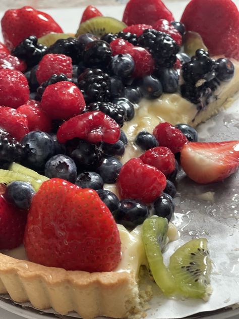 Fruit Tart with Custard Filling · Just That Perfect Piece Desserts With Custard Filling, Custard Fruit Tart Recipe, Fruit Tart With Custard Filling, Custard Fruit Cake, Fruit Flan Tart, Wegmans Fruit Tart Recipe, Frangipane Fruit Tart, Fruit Tart Filling Recipe Easy, Fruit Tart Filling Recipe