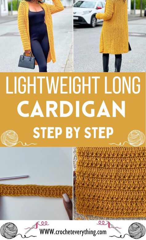 Crochet Lightweight Long Cardigan Free Crochet Long Cardigan Patterns For Women, Crochet Cardigan Pattern Free Women Long, Long Crochet Cardigan Pattern, Crochet Long Sweater Pattern Free, Crochet Lightweight Cardigan, Long Cardigan Crochet Pattern Free, Long Crochet Cardigan Pattern Free, Crochet Duster Pattern Free, Crochet Duster Pattern