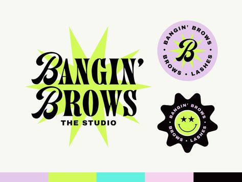 Editable Canva Logo Template DIY Bold Bright Modern Logo Kit Smiley Face Logo Design Instagram Branding Kit Beauty Lash Brows Logo - Etsy Music Branding Design, Gen Z Branding, Gen Z Logo, Empowering Branding, Fun Branding Design, Y2k Branding, Trending Branding, Funky Logo Design, Logo Design Instagram