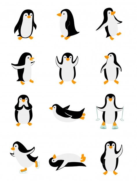 Zoo Clipart, Pinguin Illustration, Poses Funny, Penguin Clipart, Penguin Images, Penguin Illustration, Penguin Drawing, Penguins Funny