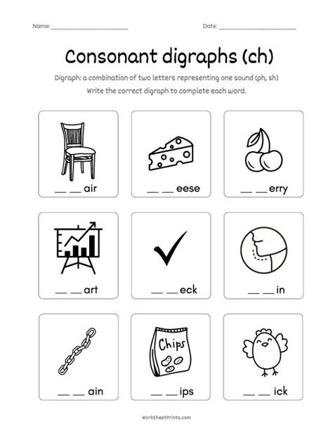 Consonant Digraph 'ch' | Digraph Worksheets Ch Blend Worksheets, Digraphs Worksheets For Grade 1, Ch Worksheets Kindergarten, Consonant Digraphs Worksheets, Ch Digraph Worksheet, Ch Digraph, Ch Words Worksheets, Ch Sound Worksheets, Ch Worksheet