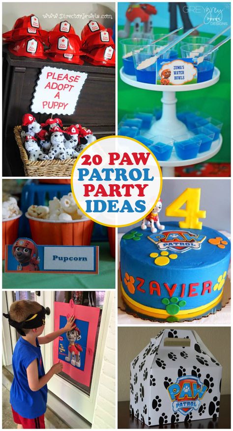 So many fun ideas for an awesome PAW Patrol birthday! Fun 2nd Birthday Party Ideas, Fourth Birthday Boy Theme Paw Patrol, Paw Patrol Kids Party, Paw Patrol Diy Party Ideas, Paw Patrol Birthday Party Activities, Paw Patrol Birthday Diy, Paw Patrol Party Favor Ideas, Paw Patrol Birthday Activities, Paw Patrol 4th Birthday Party Boy