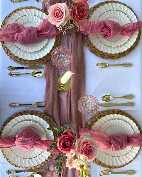 Let us bring your fairytale to life with our enchanting table settings. Immerse yourself and your guests in an elegant candlelit experience. Follow us for more captivating event inspiration! 📍 SoCal #tabledecorations #tablesetting #gardenparty #partydecorations #partycoordinator #partyplanner #birthday #bridalshower #babyshower #weddingplanner #floral #flowerarrangement #centerpieces #centerpiece #quincenera #sweet16 #birthday #birthdayparty #candlelight Pretty Woman Themed Party, High Tea Inspiration, Floral Table Set Up, Pink Table Set Up, Birthday Events Ideas Decoration, Backyard Karaoke, Table Decorations For Party Birthday, Birthday Table Setting Ideas, Table Setup Ideas