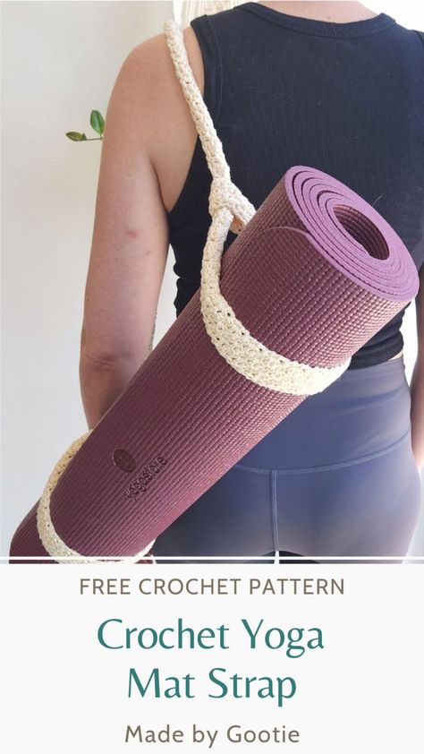 Free Crochet Yoga Mat Strap Pattern - Made by Gootie Crochet Yoga Mat, Crochet Yoga, Yoga Mat Pattern, Lidia Crochet Tricot, Diy Yoga, Yoga Mat Carrier, Yoga Mat Strap, Yoga Strap, Diy Bracelets Easy