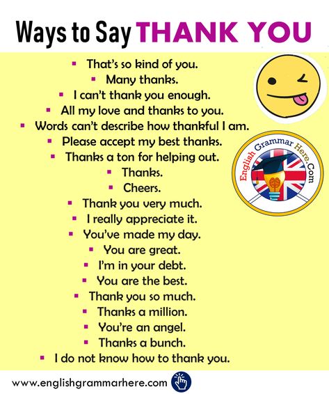 Different Ways to Say THANK YOU in English - English Grammar Here English Learning Spoken, Essay Writing Skills, Conversational English, English Vocab, Good Vocabulary Words, Good Vocabulary, English Language Teaching, English Writing Skills, How To Say