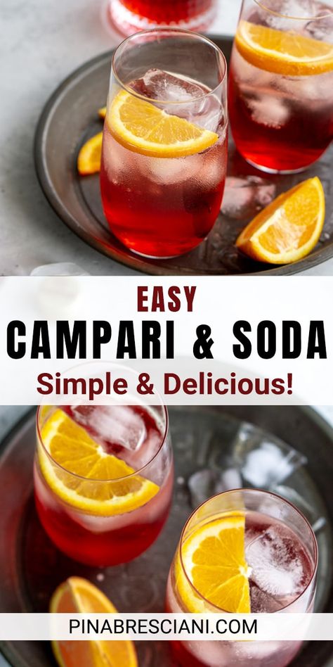 Italian Soda Cocktail, Cocktails That Go With Pizza, Campari Recipes, Campari Drinks, Italian Cocktail Recipes, Magical Drinks, Aperol Drinks, Campari Cocktail, Cocktail Corner