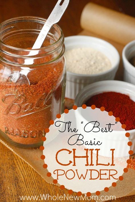 The “Best” Basic Chili Powder Recipe via @wholenewmom Chili Powder Recipe Homemade, Chili Powder Recipe, Basic Chili, Homemade Chili Powder, Easy Homemade Chili, Veggies Pasta, Homemade Spice Mix, Homemade Spice Blends, Pasta Rice