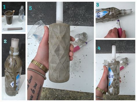 Concrete Vase Diy, Vases Ideas, Vases Diy, Concrete Vase, Vase Diy, Small Vases, Cement Diy, Pottery Vases, Concrete Diy Projects