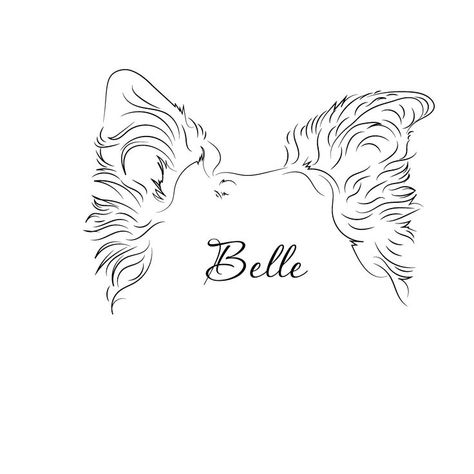 Ear outline DIGITAL, minimalist illustration print, custom pet tatto Ear Outline, York Dog, Family Artwork, Minimalist Illustration, Dog Ears, Custom Family Portrait, Custom Drawing, Dog Tattoo, Tattoo Design Drawings