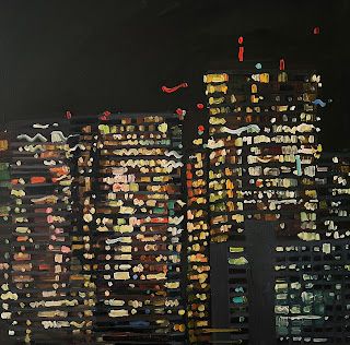 city lights | ERIKA LEE SEARS Black, Art, City Lights, Cityscape, Abstract Painting