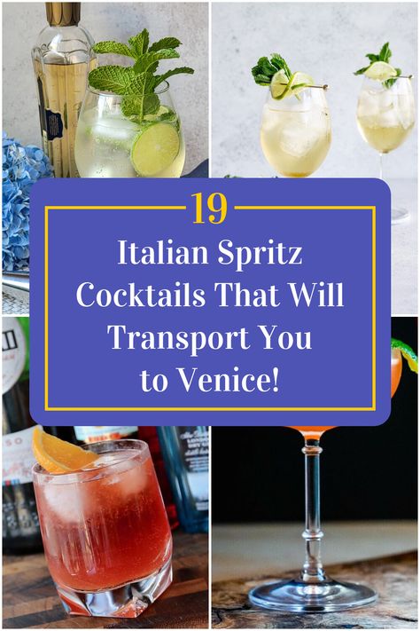 Collage of 4 italian spritz cocktails. Different Types Of Spritz, Italian Spritzer Cocktails, Spritzer Cocktails, Spritz Recipes, Italian Cocktail Recipes, Pizza Meatballs, Italian Spritz, Spritz Cocktails, Spritz Drink