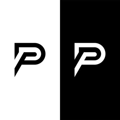 A black and white logo with the letter p... | Premium Vector #Freepik #vector #logo-illustration #pp #art-logo #graphics P Images Letter, It Logo Design Ideas, P Logo Design Ideas, Pp Logo, Letter P Logo, Creative Business Logo, P Logo Design, Logo P, Black And White Logo