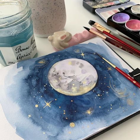 Love Watercolor, Galaxy Painting, Watercolor Art Lessons, Arte Inspo, Art Inspiration Painting, Painting Art Projects, Diy Art Painting, Art Journal Inspiration, Big Love