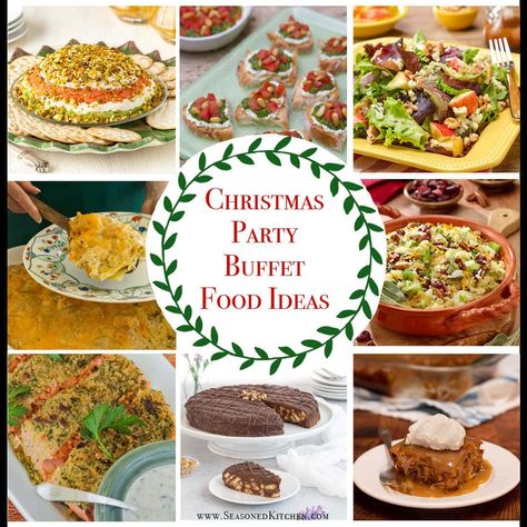 Holiday Buffet Menu Ideas, Christmas Banquet Food Ideas, Christmas Food Bars For Parties, Xmas Party Buffet Ideas, Buffet Dinner Party Menu Ideas, Christmas Cold Buffet Ideas, New Years Buffet Food, Christmas Dinner Party Food Ideas, Ham Buffet Table