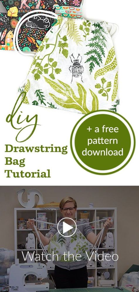 Diy Drawstring Backpack, Diy Homewares, Simple Drawstring Bag, Sewing Backpack, Drawstring Backpack Tutorial, Inspirational Crafts, Drawstring Bag Diy, Drawstring Bag Tutorials, Backpack Sewing