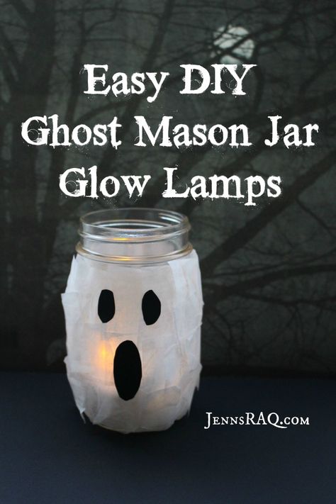 Mason Jar Ghosts, Easy Halloween Diy Crafts, Ghostbusters Birthday, Ghostbusters Birthday Party, Mason Jar Tea Lights, Halloween Activities For Toddlers, Glow Jars, Glow Lamp, Halloween Mason Jars