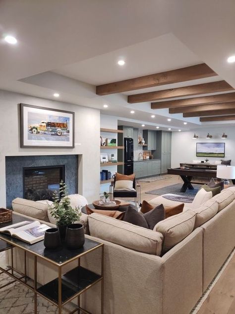 Living Room Ideas Basement, Basement Living Room Ideas, Room Ideas Basement, Basement Bathrooms, Open Basement, Contemporary Basement, Basement Decoration, Basement Living Room, Dream Basement