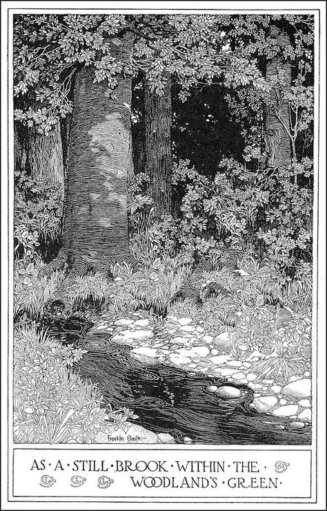 Franklin Booth, Landscape Drawings, Wood Engraving, Ink Illustrations, Chiaroscuro, Art Ink, Pen Art, Ink Pen Drawings, Magazine Art