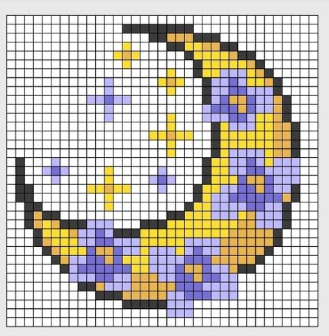 Celestial Pixel Art, 8bit Art Pixel, Tangled Pixel Art, Big Pixel Art Grid, Pixel Art Pattern 32x32 Grid Easy, Moon Perler Bead Pattern, Flower Pixel Art Grid, Cute Pixel Art Aesthetic, Small Pixel Art Pattern