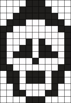 Ghost Face Perler Bead Pattern | Bead Sprites | Misc Fuse Bead Patterns Ghost Bead Pattern, Ghost Face Perler Bead Pattern, Ghost Grid Pattern, Ghost Face Perler, Ghost Face Crochet Pattern, Ghost Face Perler Beads, Ghost Face Pixel Art, Ghost Face Crochet, Circle Perler Bead Patterns