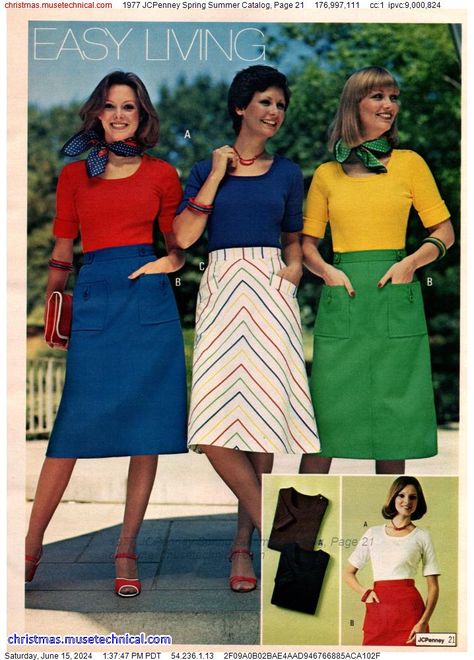 1977 JCPenney Spring Summer Catalog, Page 21 - Catalogs & Wishbooks 1977 Fashion, 70’s Outfit, 1970 Fashion, 70 Fashion, Sears Catalog, 1970's Fashion, 90s Inspired Outfits, 80s Women, Seventies Fashion