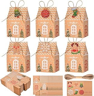 DIY Christmas Gifts Christmas Goodie Bags, Winter Baby Shower Themes, House Gift Box, Christmas Treats Boxes, Cookie Boxes, Shower Party Favors, Small Stickers, Candy Cookie, Small Christmas Gifts