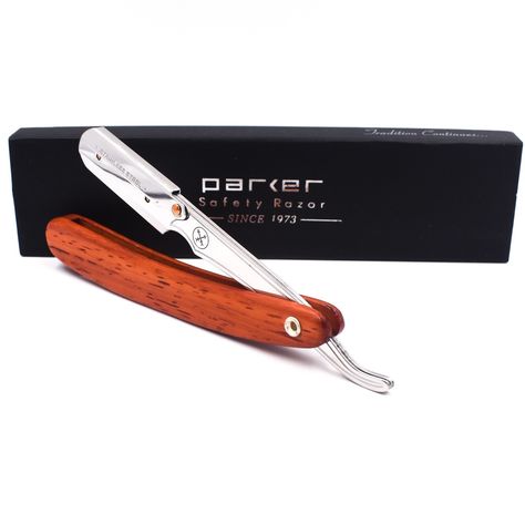 PARKER SRRW ROSEWOOD CLIP TYPE STRAIGHT BARBER RAZOR, AVAILABLE NOW @SAFETYRAZOR.COM.AU Barber Straight Razor, Japanese Scissors, Barber Razor, Razor Blade, Straight Razor, Mens Shaving, Safety Razor, Hair And Beard Styles, Barber Shop