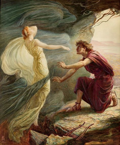 https://flic.kr/p/Rs2PFN | sparkes, catherine adelaide - Orpheus and Euridice | Catherine Adelaide Sparkes  1842-1910  Groot-Brittannië Mythology Paintings, Arte Occulta, Greek Paintings, Tragic Love, John William Waterhouse, Greek Mythology Art, Greek And Roman Mythology, Roman Mythology, Arte Obscura