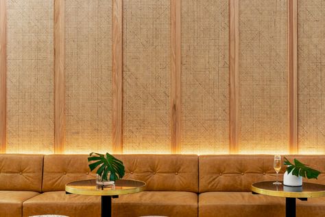 Botanic House | House of Bamboo Feature Wall Cladding, Rattan Webbing, Bamboo Building, Bamboo Panels, Timber Slats, Timber Ceiling, Wall Panel Design, Timber Panelling, Bamboo Wall