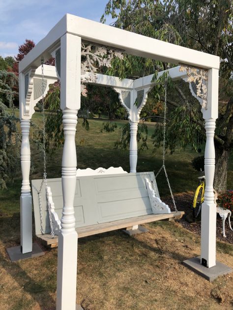 Old Porch, Porch Pillars, Diy Porch Swing, Porch Posts, Dream Yard, Diy Porch, Backyard Pergola, Outdoor Diy Projects, Backyard Diy Projects