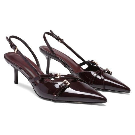 Gucci Slingback Pump, Chic Shoes Women, Womens Kitten Heels, Winter Work Shoes For Women, Burgundy Kitten Heels, Cute Kitten Heels, Staple Shoes For Women, Shoe Trends 2024 Women, Classy Shoes Women