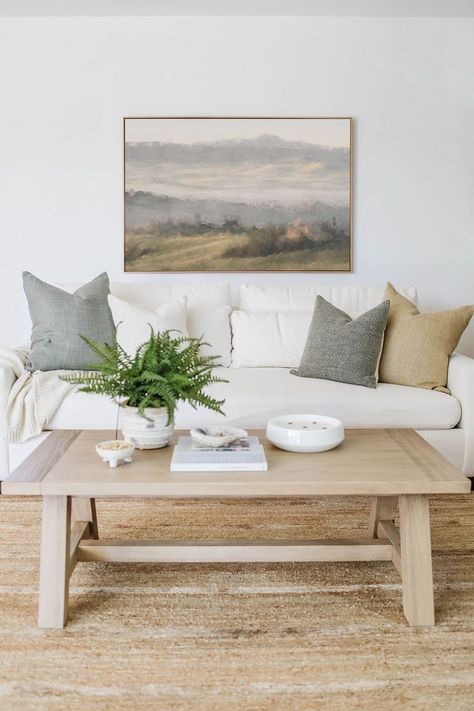 Marine Layer Canvas Art print in a family room styled by Pure Salt Interiors Coastal Rooms, Coastal Inspired Art, Pure Salt Interiors, Vintage Art Paintings, California Aesthetic, Beachy Aesthetic, Pure Salt, Coastal Room, Marine Layer