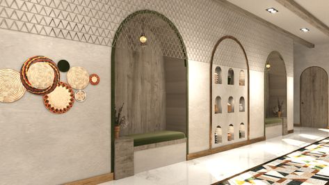 CONTEMPORARY NUBIAN RECEPTION AND BAR | Behance Nubian Interior Design, Lobby Hotel, Hotel Reception, Hotel Lobby, Hotel Design, 3d Modeling, 3ds Max, Lobby, Photoshop