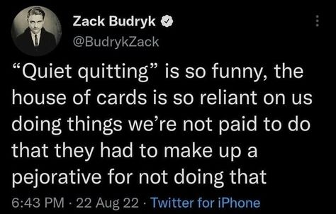 Funny That Quiet Quitting Is Even A Term Quiet Quitting, Quitting Quotes, Justice Quotes, Get Up And Go, Share Icon, Twitter Funny, Career Choices, Go To Work, House Of Cards