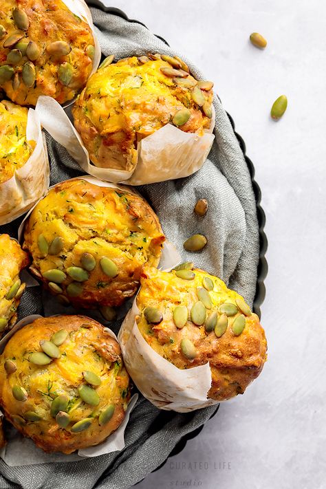 These Zucchini and Carrot Muffins are proof that you can create moist, savoury muffins without the use of eggs! Zucchini And Carrot Muffins, Vegan Savoury Muffins, Healthy Savoury Muffins, Lunch Box Meals, Veggie Lunches, Vegan Breakfast Muffins, Egg Free Muffins, Zucchini Healthy, Muffins Blueberry