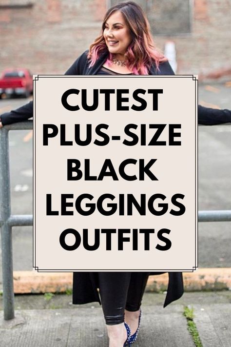 Plus Size Winter Outfits Cold Weather Black Leggings, Plus Size Airport Outfit Casual, Size 14/16 Outfits Casual, Leggings With Dress Outfit, How To Dress Up Black Leggings, Plus Size 40 Year Old Outfit, Plus Size Outfits Leggings, Winter Outfits Plus Size Women, Casual Plus Size Fall Outfits