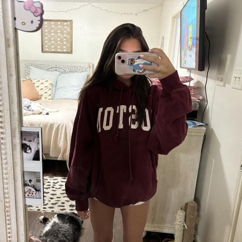 brandy melville oversized hoodie
worn a few times,... - Depop Brandy Melville Hoodie Outfit, Brandy Melville Oversized Hoodie, Off Shoulder Hoodie, Boston Hoodie, Brandy Hoodie, Brandy Melville Hoodie, School Fits, Hoodie Outfit, Oversized Hoodie