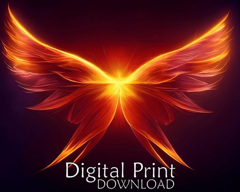 Wings Digital Art, Angel Printable, Alas Tattoo, Angel Illustration, Fire Fairy, Blue Background Wallpapers, Wings Art, Cute Love Wallpapers, Anime Accessories