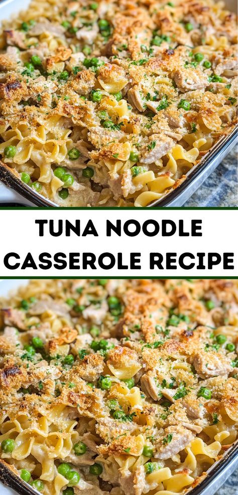 Looking for casserole recipes for dinner? This Tuna Noodle Casserole Recipe is a winner. Combining tender tuna noodles with a creamy sauce, it's one of the ultimate dinner ideas for your family. Tuna Noodle Casserole Campbells Recipe, Tuna Noodle Casserole Katie Lee Biegel, Southern Living Tuna Casserole, Casserole Supper Ideas, Tuna Noodle Casserole Broccoli, Casserole Recipes Tuna, Pioneer Woman Tuna Noodle Casserole, Freezer Tuna Noodle Casserole, Pastas For Dinner