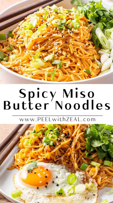 Flavorful Spaghetti Recipes, Pacific Rim Noodle Bowl Recipe, Korean Noodle Bowl, Miso Ramen Recipe Easy, Dinner Ideas With Ramen Noodles, Miso Peanut Noodles, Recipes With Thai Noodles, Vietnamese Stir Fry Noodles, Noodles Lunch Ideas