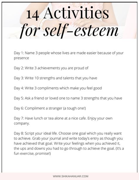 Therapy Worksheets, Self Esteem Worksheets, Self Esteem Activities, Building Self Confidence, Fina Ord, Building Self Esteem, Self Confidence Tips, Journal Writing Prompts, Mental And Emotional Health