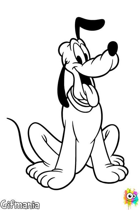 Planet Coloring Pages, Sailor Moon Coloring Pages, Pluto Disney, Moon Coloring Pages, Goofy Disney, Disney Art Drawings, Dog Coloring Page, Cartoon Coloring, Disney Colors