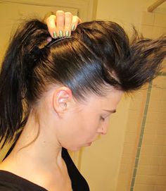 Inspired Xpression: How to Make a Mohawk with Long Hair Mohawk With Long Hair, Long Hair Mohawk, Long Hair Ideas, Punk Rock Hair, Rocker Hair, Rock Hairstyles, Mohawk Braid, 80s Hair, Mohawk Hairstyles