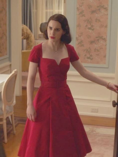 The Marvelous Mrs. Maisel wardrobe - red dress Mrs Maisel Clothes, Marvelous Mrs Maisel Fashion, Mrs Maisel Fashion, The Marvelous Mrs Maisel, Marvelous Mrs Maisel, Vintage Fashion 1950s, Mrs Maisel, Outfits Classy, Look Retro