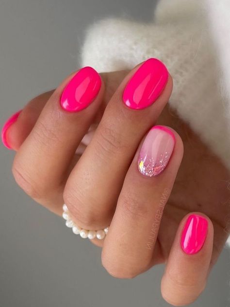 Valentine Nails, Nails Coral, Barbie Pink Nails, Manikur Kuku, Her Nails, Nails Blue, Cute Gel Nails, Nagel Inspo, Cat Kuku