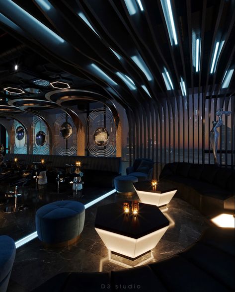 Club Design Interior, Luxury Restaurant Interior, Bar Lounge Design, Modern Restaurant Design, Karaoke Room, Pub Interior, Lounge Interiors, Nightclub Design, Elegant Coffee Table