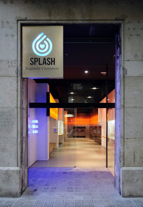 Splash laundrette by Frederic Perers Laundromat Business, Laundry Logo, Self Service Laundry, Laundry Business, Coin Laundry, Laundry Ideas, Commercial Laundry, Laundry Mat, Laundry Shop