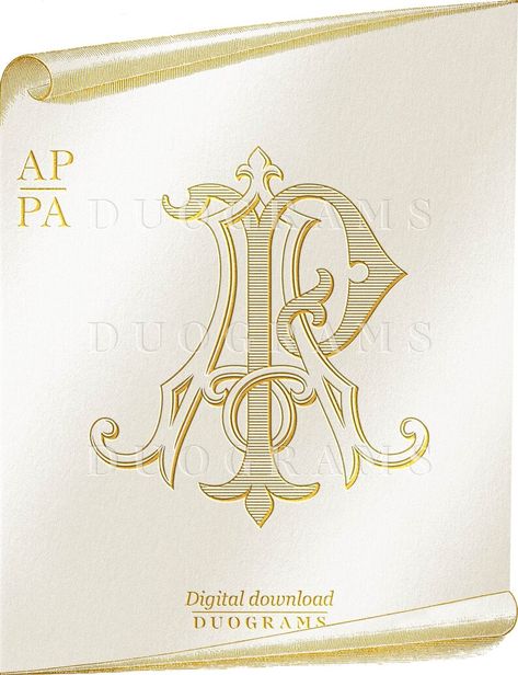 Vintage Monogram Logo, Pa Monogram, Ap Logo, Gold Png, Wedding Logo Monogram, Wreath Svg, Monogram Logo Design, Wedding Logo, Tattoo Project