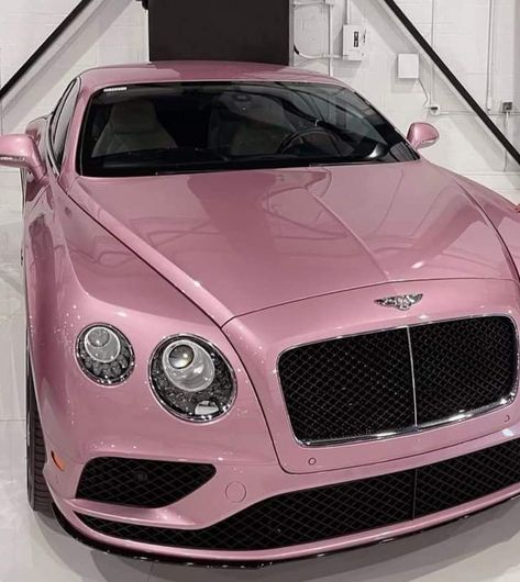 Kylie Jenner Car, Pink Bentley, Bentley Convertible, Pink Obsession, Pink Cars, Pretty Bike, Bentley Car, Car Aesthetic, Pink Car